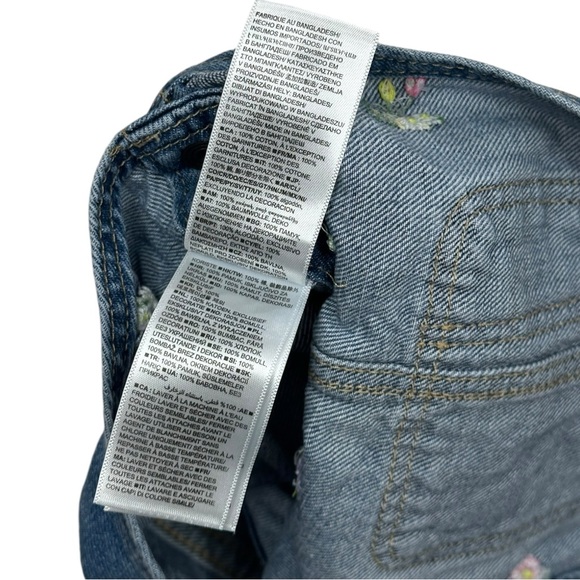 Gap Denim Toddler Girls Shortall Daisy Embroidered Size 2T - Picture 3 of 5